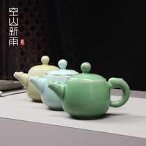 Dragon Springs Green porcelain teapot single pot ceramic pure handmade tea pot Chinese style minimalist large capacity Home Gongfu tea furniture