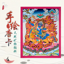 Chuang Longxi Tibetan pure hand-painted auspicious mother Buddha statue Thangka decorative painting Nepals original life Buddha living room porch hanging painting