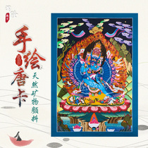 Tibet pure hand-painted Dawei King Kong Buddha statue decoration painting Nepals original life Buddha statue living room porch auspicious hanging painting