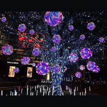 Creative PVC bright side luminous flower ball Lantern Showcase Mall window mall Courtyard Decoration Ceiling Arrangement Shop Beauty Chen