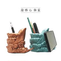 Creative multi-function pen holder mobile phone bracket fashion cartoon decoration decoration living room office home practical