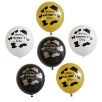 European and American Fathers Day latex balloon black gold white printed Happy Fathers Day Festival