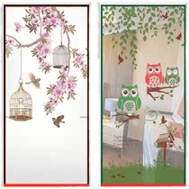 Anti-mosquito yarn door curtain hanging curtain new summer countryside external door green adhesive buckle partition gate balcony gauze set to make curtain