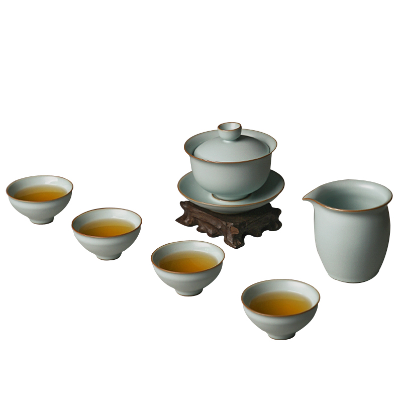 Jingdezhen kung fu tea set suits for your up household gift boxes manual ceramic three tureen small Chinese set of cups