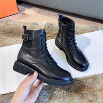 2022 Autumn winter new Martin boots female Inn wind plus suede short boots Spring autumn single boots Boots Tide Ins