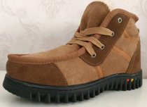 Wool sheepskin snow boots leather shoes pure sheepskin cold and warm winter mens sheepskin shoes fur integrated