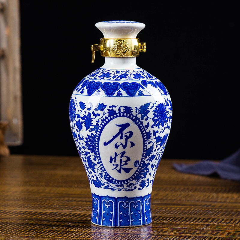 Jingdezhen ceramic porcelain jars 1 catty 2 jins of 3 kg 5 jins of empty wine bottles sealed jar of wine jugs of it