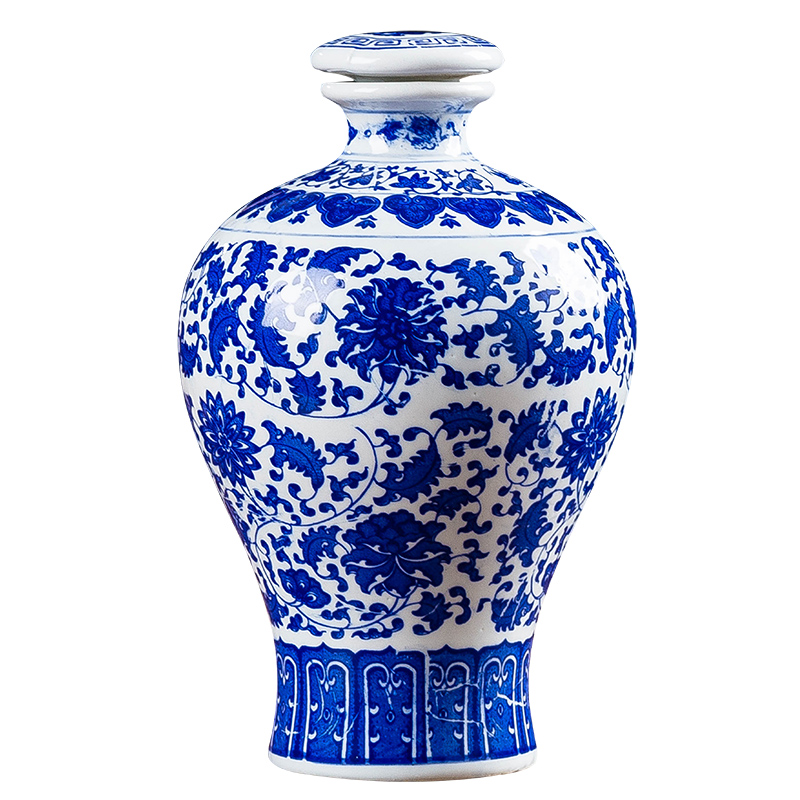 Jingdezhen ceramic porcelain jars 1 catty 2 jins of 3 kg 5 jins of empty wine bottles sealed jar of wine jugs of it