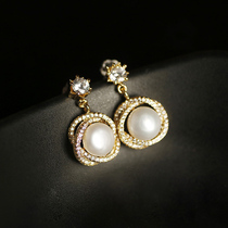 Pearl earrings female sterling silver 2021 New Tide temperament French senior sense light luxury niche earrings mother earrings