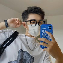 Black Frame Glasses Mens Worthy Nearsightedness Glasses Frame Female Square Large Frame Vegan Slim Gm Eye Frame Mirror Frame Anti Blue Light