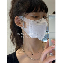 jennie wu Xin Tongan eye frame gm silver color anti-blue light glasses small face ultra light gold silk glasses female nearsighted man