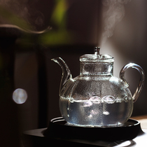 Shengcai heat-resistant glass cooking teapot Imitation Song Dynasty melon edge teapot Household glass tea maker Electric pottery stove cooking Camellia teapot