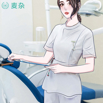 Nurse uniform long sleeve spring dress female collar single piece white coat White Doctor pharmacy beauty salon work clothes
