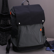 Mens shoulder bag backpack bag computer bag leisure business canvas Junior High School High School students travel Tide brand