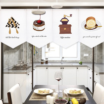 Nordic kitchen decoration flag curtain hand-painted small fresh triangular curtain hanging curtain Partition door curtain occlusion curtain free perforation