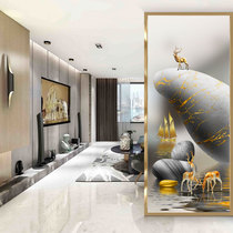 Art glass partition modern minimal home decoration living room mask custom frosted light transmitter screen process light luxury