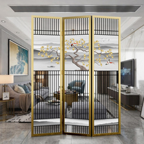 Chinese style glass screen Bedroom partition wall occludes simple modern household living room folding office mobile folding screen