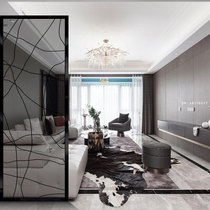 Art glass double-sided screen partition decoration home decoration light luxury modern simple living room entrance background wall craft
