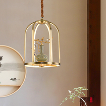 2020 new all-copper new Chinese chandelier living room lamp dining room lamp tea room bar Chinese wind lantern Zen lamp