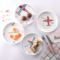 Plate West Dining Tray Creative Irregular Ceramic Cutlery Steak Tray Cartoon Fruit bread Dish Pan Dish Home dish Home