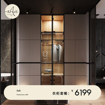 River bank Nordic simple whole wardrobe customization Whole bedroom sliding door sliding door cloakroom design whole house custom