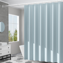 Partition curtain punch-free pull curtain Bathroom bath curtain bathroom mildew-proof hanging curtain Nordic waterproof shower curtain set