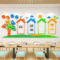 Class garden blackboard newspaper culture wall school wall layout display bulletin board wall stickers three-dimensional classroom decoration painting