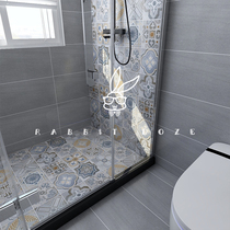 European pastoral style Bedroom living room Kitchen cement flower background wall brick Bathroom bathroom antique brick non-slip floor tile