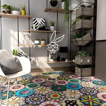 Nordic style color hand-painted hexagonal tiles Living room balcony Bedroom personality background wall tiles Kitchen dining room floor tiles