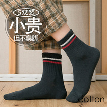 Socks couple men and women can wear spring autumn and winter pure cotton bundle waist and straight angle