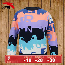 Anta sweater women long sleeve 2021 new winter women plus velvet coat official website flagship autumn winter casual wear top