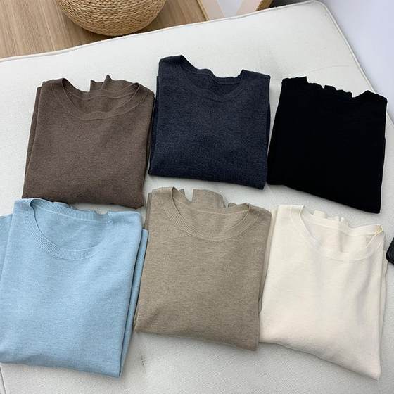 Skin-friendly wool solid color basic round neck pullover sweater for women Autumn 2024 new thickened long-sleeved inner base shirt
Skin-friendly wool solid color basic round neck pullover sweater for women Autumn 2024 new thickened long-sleeved inner base shirt