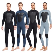 3mm diving suit mens one-piece thick waterproof waterproof female snorkeling suit womens sailing wet suit cold surf winter swimsuit