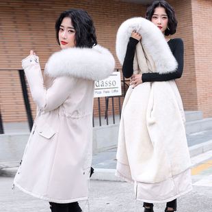 派克服棉衣2020冬季新款羽绒棉服女中长款韩版学生大毛领棉袄外套
