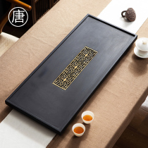 Tang Xiang natural black gold stone tea tray whole household light luxury stone tea table Large and small stone tea sea tea set