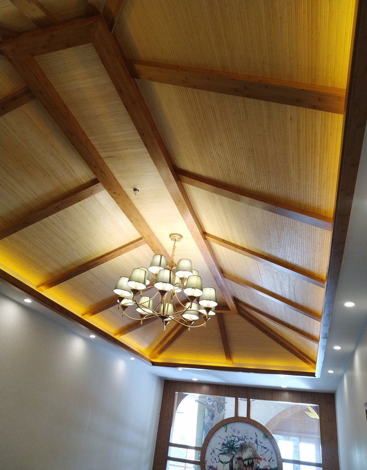 竹编吊顶装饰藤编墙面饭店装修配件园艺店面材料建筑竹簸箕天花板