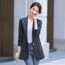 Blazer Womens Small man 2021 Spring and Autumn New Korean version of the British wind Net red stripe leisure professional small suit