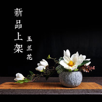 New Chinese white floral art Magnolia superb simulation flowers fake flowers Indoor dining table silk pattern board room flowers