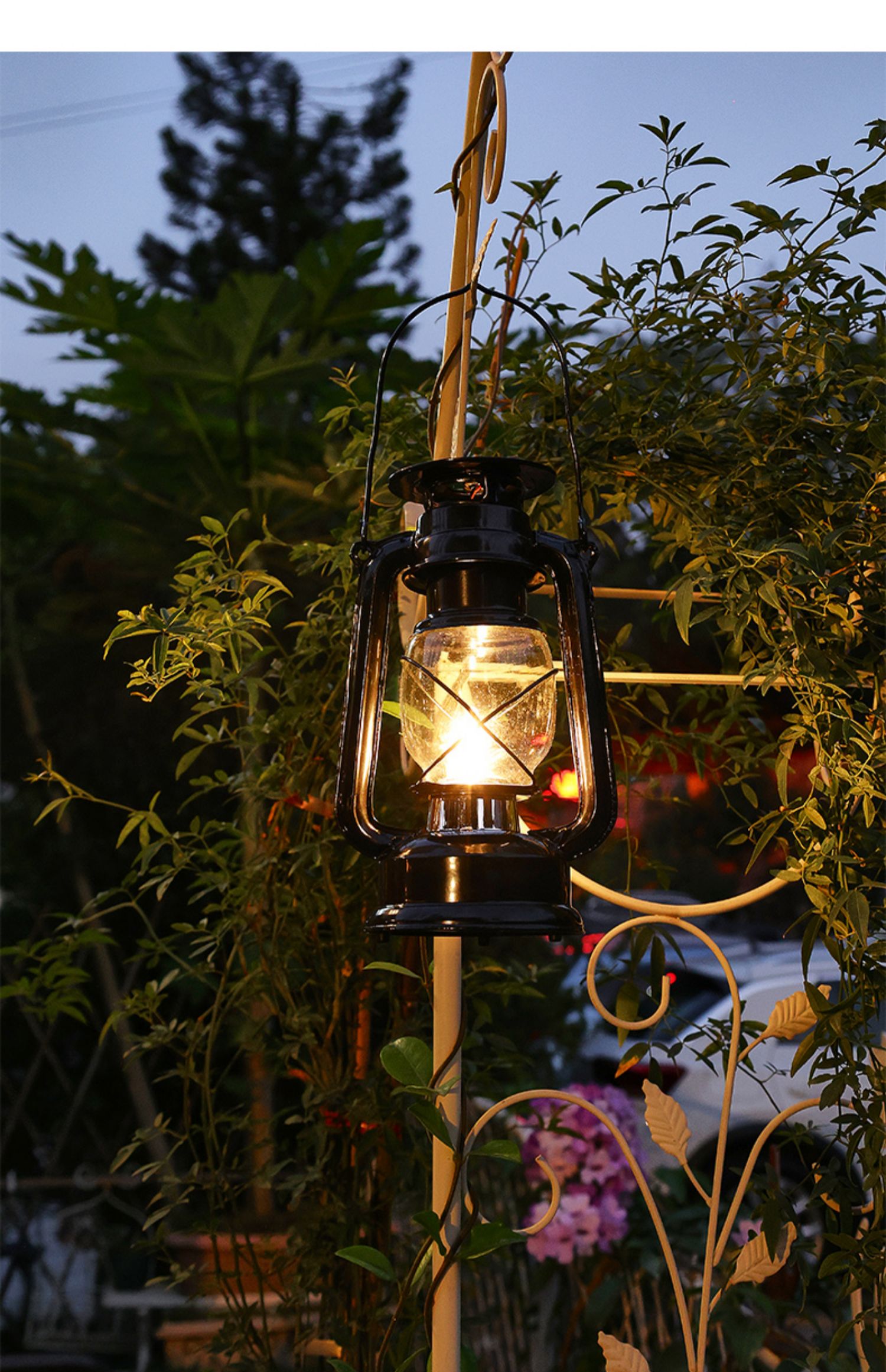 户外庭院灯新款复古小夜灯家用室内挂灯花园照明路灯露营帐篷马灯