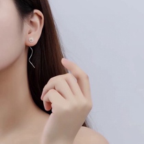 Hong Kong Zhengsheng sterling silver s925 sweet hipster small flower simple wave ear line student best friend send female gift