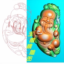 New small boutique longevity public carved jdp grayscale relief jade carving longevity pendant