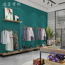 Nordic ins style plain wall paper Net red peacock blue milk tea nail shop warm background wall clothing light luxury wallpaper