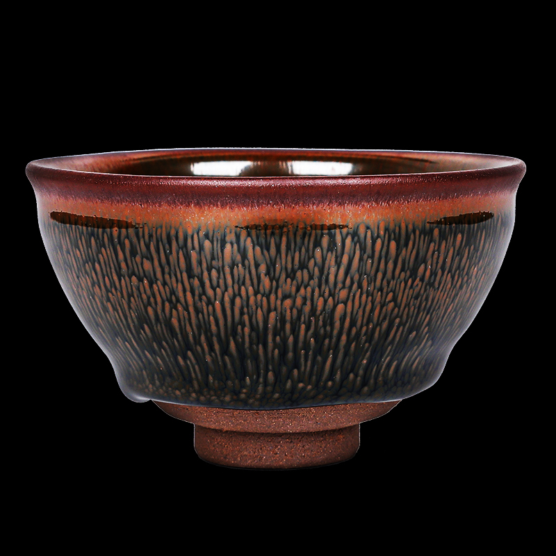 Build one famous Ye Liwang TuHao firewood iron ore glaze tire building light tea cup, master cup gift boxes fullness