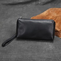 The first layer of cowhide hand holds a soft leather leather long wallet man casual handbag large-capacity mobile phone bag multifunction