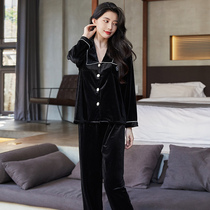 2021 Autumn Winter New Sleepwear Senior Sensation Brief Light Extravagant Gold Velvet Cardigan suit Suit Women Style