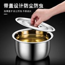 Food Kitchen 304kk-00099 Stainless Steel Basin With Lid Thickened House Cuisine Basin Rams Home Soup Basin Grade Pig