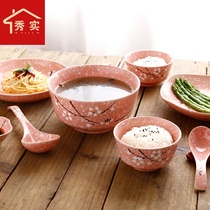 Rice Bowl 7 inch household ceramic soup bowl Japanese personality creative snowflake hand-painted tableware soup noodle bowl 8 inch single