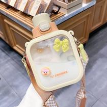 Square 800xgb shaped large cup accommodating children High childrens water glass 2022 new face value inclined satchel cute kettle Summer volume