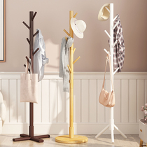Modern fortune tree multi-functional indoor vertical feature household simple bottom bedroom hanger Solid wood coat rack