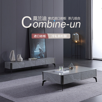 Italian rock plate coffee table TV cabinet combination Small apartment Nordic simple modern living room complete set of home decoration simple floor cabinet